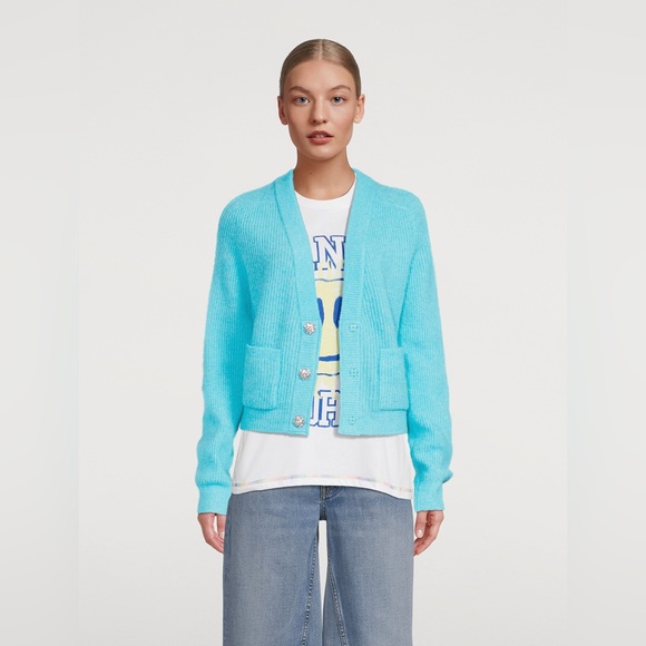 GANNI Cardigan with Crystal Buttons - Picture 5 of 11